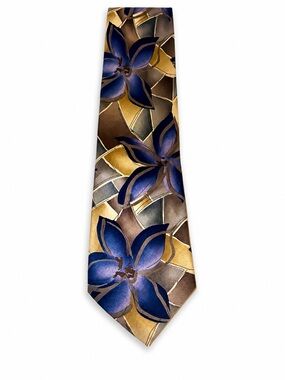 Jerome J Garcia Butterfly Study II 100% Silk Tie Collection Thirty-Two Blue Gold